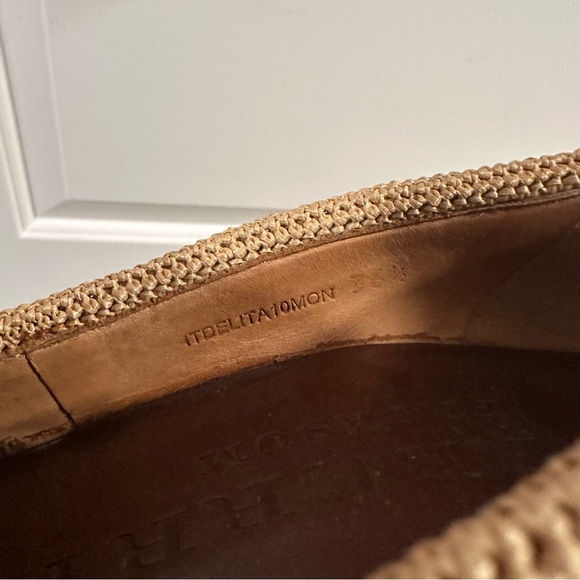 Burberry Prorsum Woven Raffia Straw Printed Wedge Pumps - Picture 8 of 13